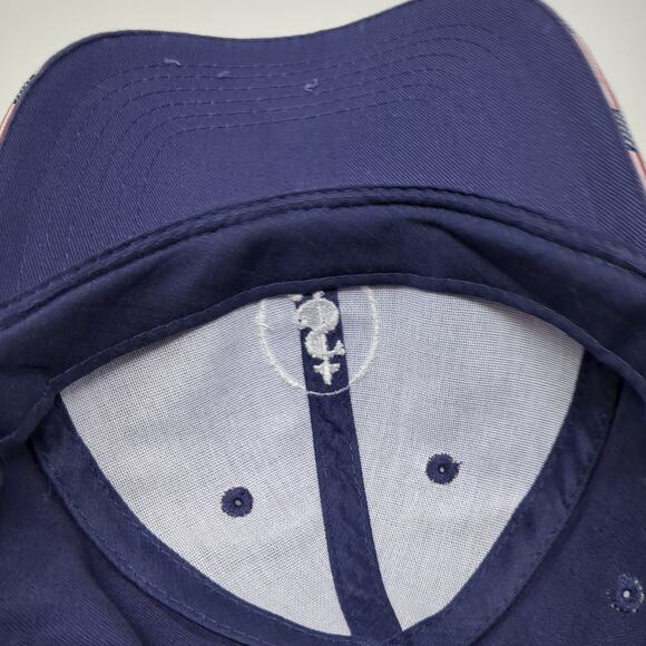 Port Authority Strapback Baseball Cap Blue One Size Adjustable 6 Panel Patriotic - Picture 8 of 10